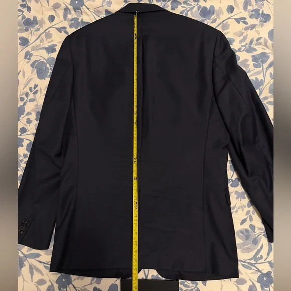 Lauren Ralph Lauren Black Label Slim 42L Navy Wool Blazer 2 Button Sport Coat